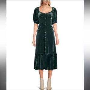 Chelsea & Violet velvet dress green size small NEW